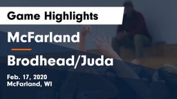McFarland  vs Brodhead/Juda  Game Highlights - Feb. 17, 2020