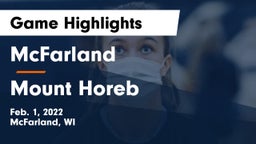McFarland  vs Mount Horeb  Game Highlights - Feb. 1, 2022