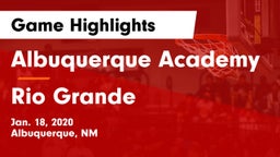 Albuquerque Academy  vs Rio Grande Game Highlights - Jan. 18, 2020