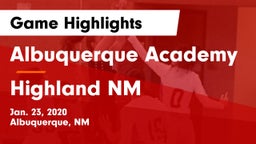 Albuquerque Academy  vs Highland  NM Game Highlights - Jan. 23, 2020