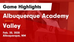 Albuquerque Academy  vs Valley Game Highlights - Feb. 20, 2020