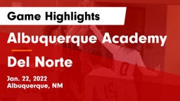 Albuquerque Academy  vs Del Norte  Game Highlights - Jan. 22, 2022