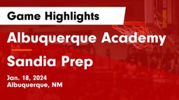 Albuquerque Academy  vs Sandia Prep  Game Highlights - Jan. 18, 2024