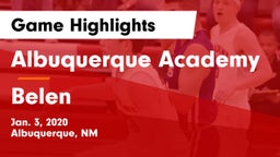 Albuquerque Academy  vs Belen  Game Highlights - Jan. 3, 2020