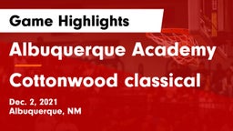 Albuquerque Academy  vs Cottonwood classical Game Highlights - Dec. 2, 2021