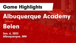 Albuquerque Academy  vs Belen  Game Highlights - Jan. 6, 2022