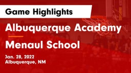 Albuquerque Academy  vs Menaul School Game Highlights - Jan. 28, 2022