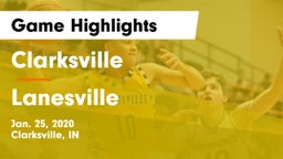 Clarksville  vs Lanesville  Game Highlights - Jan. 25, 2020