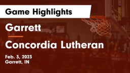 Garrett  vs Concordia Lutheran  Game Highlights - Feb. 3, 2023