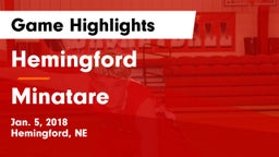 Hemingford  vs Minatare Game Highlights - Jan. 5, 2018