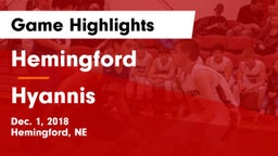 Hemingford  vs Hyannis Game Highlights - Dec. 1, 2018