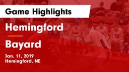 Hemingford  vs Bayard  Game Highlights - Jan. 11, 2019