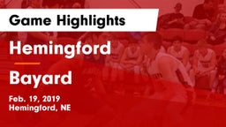 Hemingford  vs Bayard  Game Highlights - Feb. 19, 2019