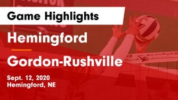 Hemingford  vs Gordon-Rushville  Game Highlights - Sept. 12, 2020