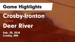 Crosby-Ironton  vs Deer River Game Highlights - Feb. 20, 2018