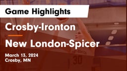 Crosby-Ironton  vs New London-Spicer  Game Highlights - March 13, 2024