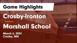 Crosby-Ironton  vs Marshall School Game Highlights - March 6, 2024