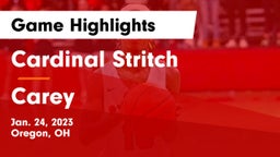 Cardinal Stritch  vs Carey  Game Highlights - Jan. 24, 2023
