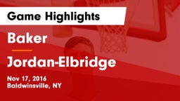 Baker  vs Jordan-Elbridge  Game Highlights - Nov 17, 2016