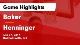Baker  vs Henninger  Game Highlights - Jan 27, 2017