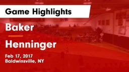 Baker  vs Henninger  Game Highlights - Feb 17, 2017