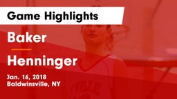 Baker  vs Henninger  Game Highlights - Jan. 16, 2018