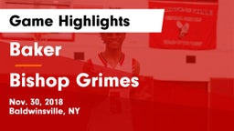 Baker  vs Bishop Grimes  Game Highlights - Nov. 30, 2018