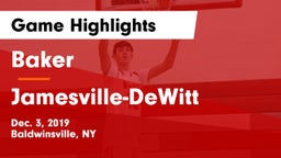 Baker  vs Jamesville-DeWitt  Game Highlights - Dec. 3, 2019