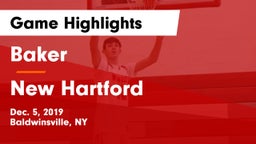 Baker  vs New Hartford  Game Highlights - Dec. 5, 2019