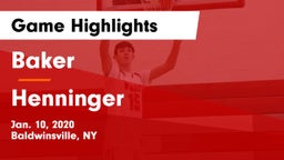 Baker  vs Henninger  Game Highlights - Jan. 10, 2020