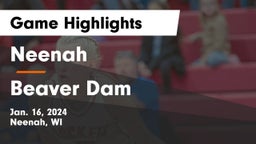 Neenah  vs Beaver Dam  Game Highlights - Jan. 16, 2024