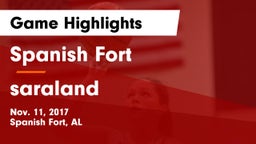 Spanish Fort  vs saraland Game Highlights - Nov. 11, 2017