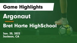 Argonaut  vs Bret Harte HighSchool Game Highlights - Jan. 20, 2022