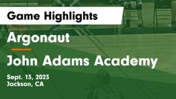 Argonaut  vs John Adams Academy Game Highlights - Sept. 13, 2023
