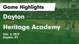 Dayton  vs Heritage Academy Game Highlights - Feb. 5, 2019