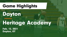 Dayton  vs Heritage Academy Game Highlights - Feb. 12, 2021