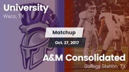 Matchup: University High vs. A&M Consolidated  2017