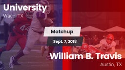 Matchup: University High vs. William B. Travis  2018