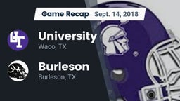 Recap: University  vs. Burleson  2018