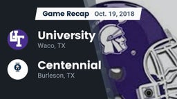 Recap: University  vs. Centennial  2018