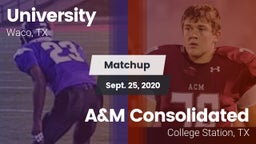 Matchup: University High vs. A&M Consolidated  2020