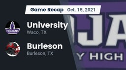 Recap: University  vs. Burleson  2021