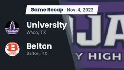 Recap: University  vs. Belton  2022