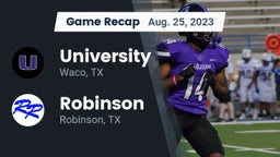 Recap: University  vs. Robinson  2023