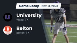 Recap: University  vs. Belton  2023
