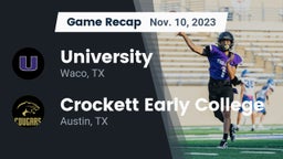 Recap: University  vs. Crockett Early College  2023
