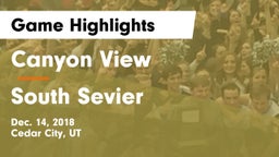 Canyon View  vs South Sevier  Game Highlights - Dec. 14, 2018