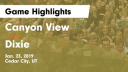 Canyon View  vs Dixie  Game Highlights - Jan. 23, 2019