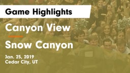 Canyon View  vs Snow Canyon  Game Highlights - Jan. 25, 2019