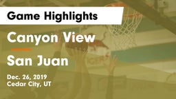 Canyon View  vs San Juan  Game Highlights - Dec. 26, 2019
